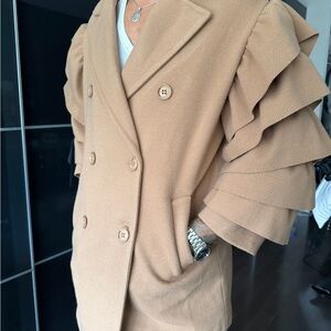 Women's Italian Camel Double-Breasted Coat